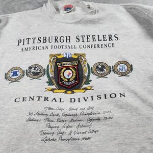 VINTAGE Pittsburgh Steelers Sweatshirt Mens XL Gray NFL Football Nutmeg Mills